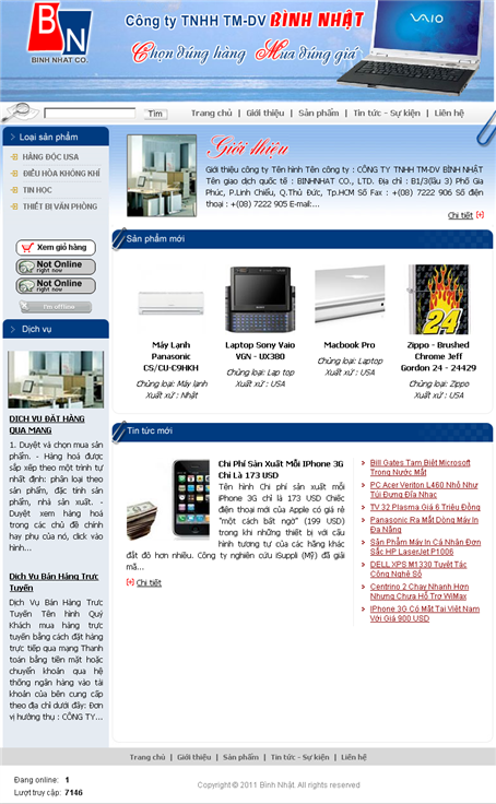 Thiet Ke Website Cong Ty TNHH TM DV Binh Nhat