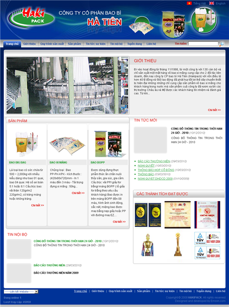 Thiet Ke Website Cong Ty CP Bao Bi Ha Tien