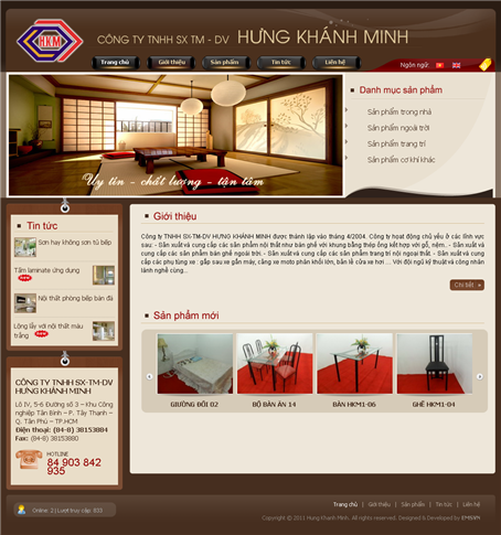 Thiet Ke Website Cong Ty TNHH SX TM DV HUNG KHANH MINH