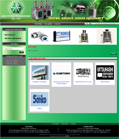 Thiet Ke Website SHIN POONG ENGINEERING CO LTD