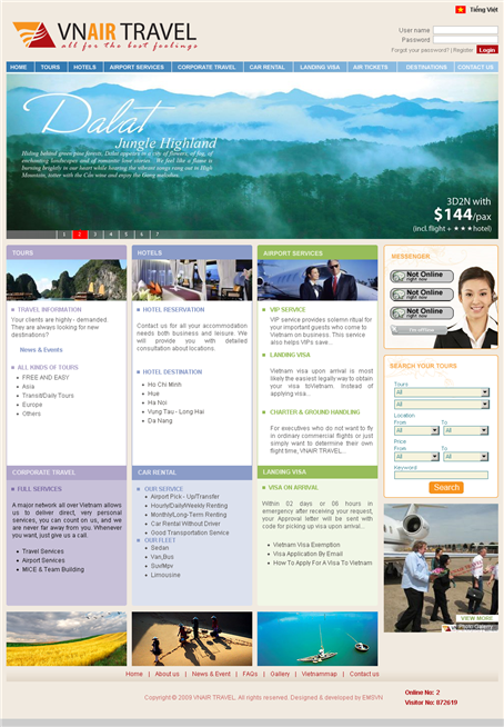 Thiet Ke Website VNAIR TRAVEL