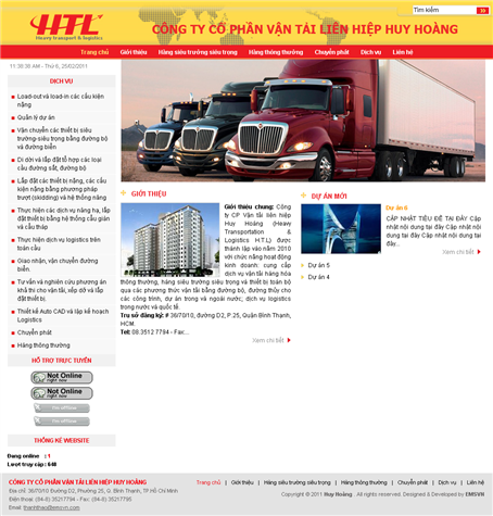 Thiet Ke Website Cong Ty CP Van Tai Lien Hiep Huy Hoang