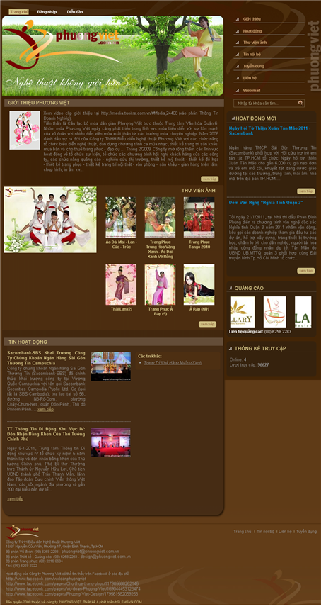 Thiet Ke Website Cong Ty TNHH Bieu Dien Nghe Thuat Phuong Viet