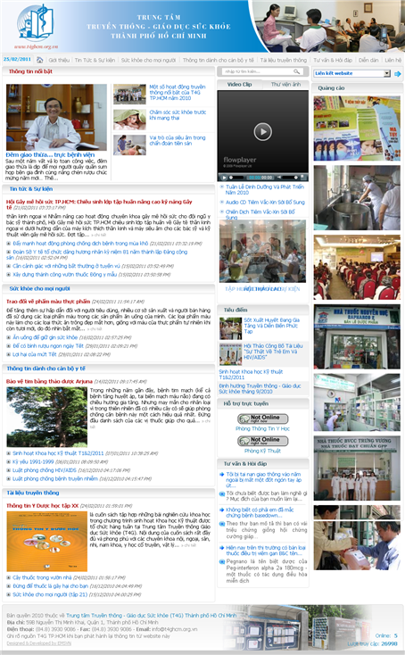 Thiet Ke Website Trung Tam Truyen Thong Giao Duc Suc Khoe TP Ho Chi Minh
